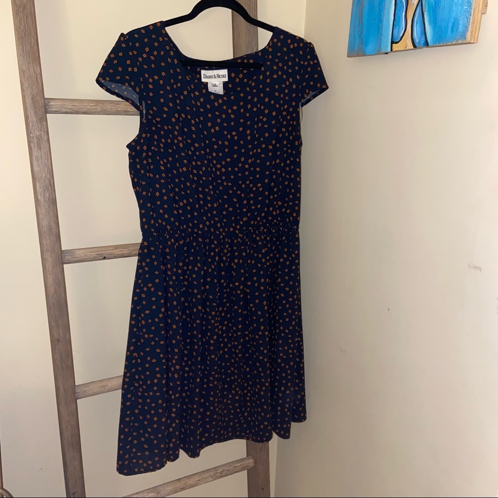 Danny & Nicole Short, Navy A-line Dress